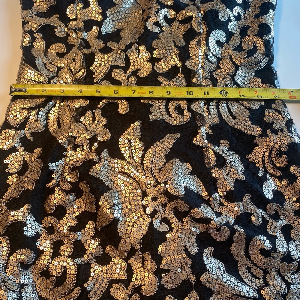 Gianni Bini Strapless Black and Gold Dress - Picture 9 of 14
